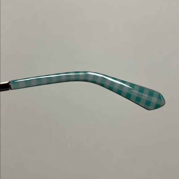 KATE SPADE NWOT Modern Cat Eye 54-16-140 Mint/WHT Gingham Gold Accent Frame - Picture 9 of 16
